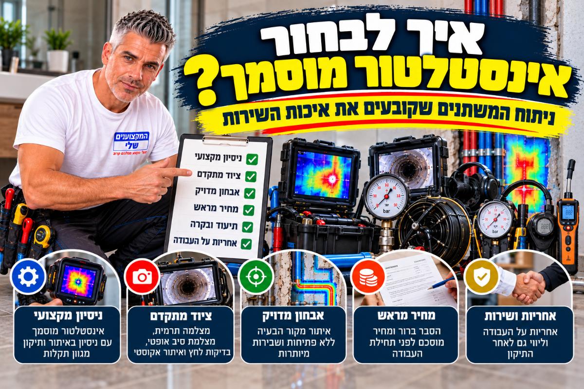 אינסטלטור מקצועי מתקן נזילת מים בצינור בתוך הבית